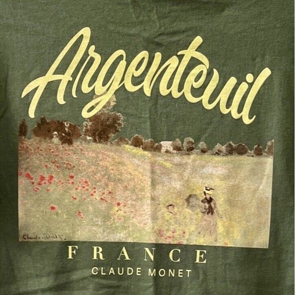 Claude Monet Graphic Tee Medium Print By Pierce Archive Short Sleeve T Shirt - Picture 1 of 6